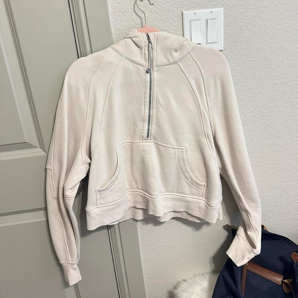 Lululemon scuba half zip white opal